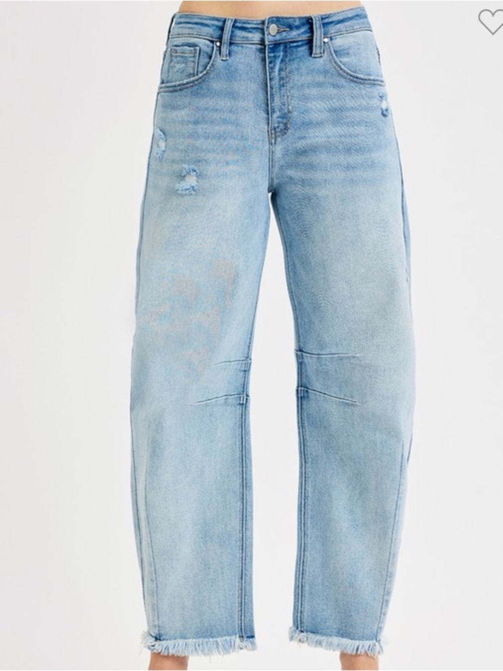Risen Light Blue High-Rise Wide-Leg Barrel Jeans - Picture 2 of 3